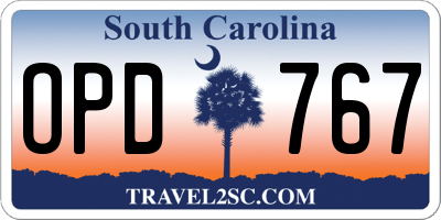 SC license plate OPD767