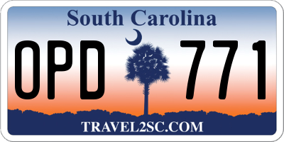 SC license plate OPD771