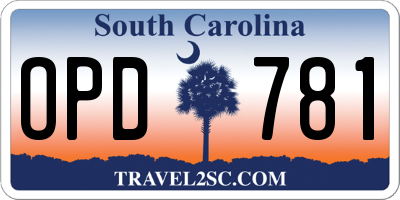 SC license plate OPD781