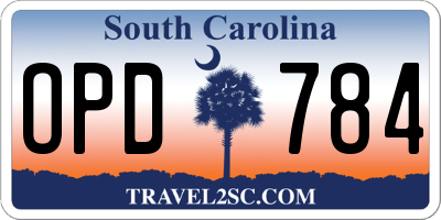 SC license plate OPD784