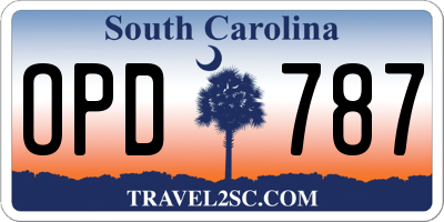 SC license plate OPD787