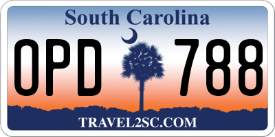 SC license plate OPD788