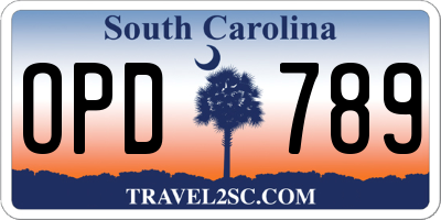 SC license plate OPD789