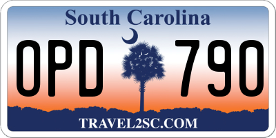 SC license plate OPD790