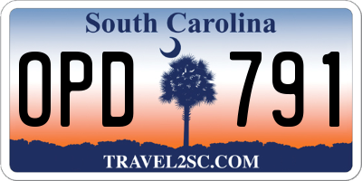 SC license plate OPD791