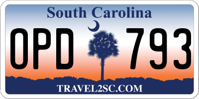SC license plate OPD793