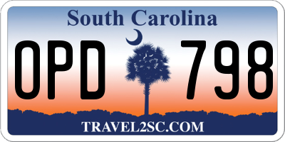 SC license plate OPD798