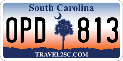 SC license plate OPD813