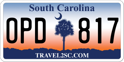 SC license plate OPD817
