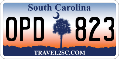 SC license plate OPD823
