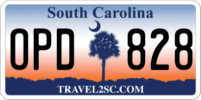SC license plate OPD828