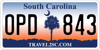 SC license plate OPD843