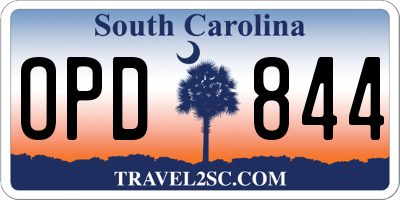 SC license plate OPD844