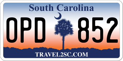SC license plate OPD852