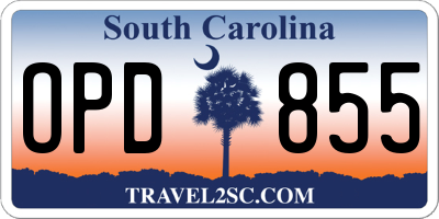 SC license plate OPD855