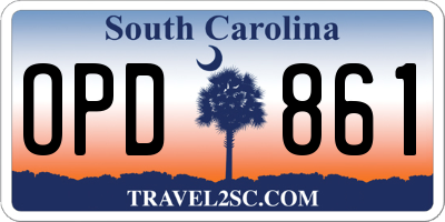 SC license plate OPD861