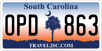 SC license plate OPD863