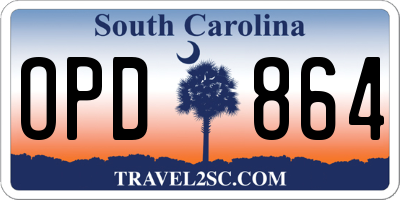 SC license plate OPD864