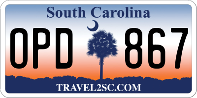 SC license plate OPD867