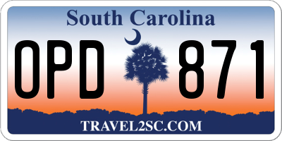 SC license plate OPD871