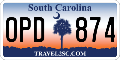 SC license plate OPD874