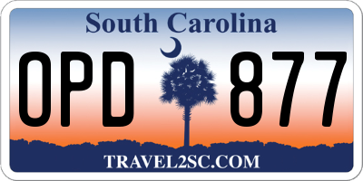 SC license plate OPD877