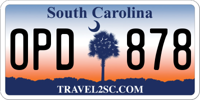 SC license plate OPD878