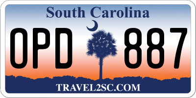 SC license plate OPD887