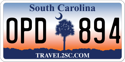 SC license plate OPD894