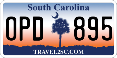 SC license plate OPD895