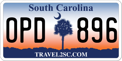 SC license plate OPD896