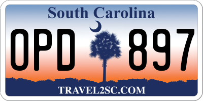 SC license plate OPD897