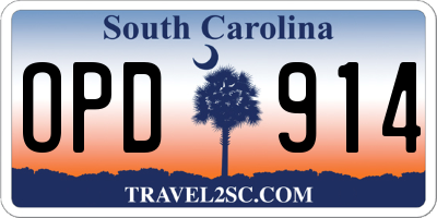 SC license plate OPD914