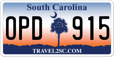 SC license plate OPD915