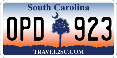SC license plate OPD923