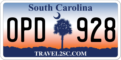SC license plate OPD928