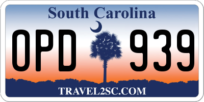 SC license plate OPD939