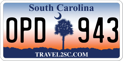 SC license plate OPD943
