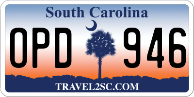 SC license plate OPD946
