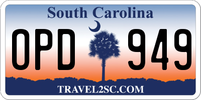 SC license plate OPD949