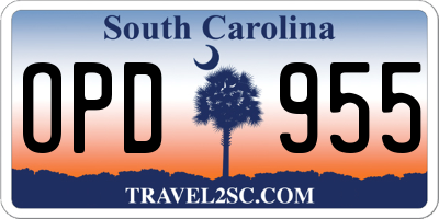 SC license plate OPD955