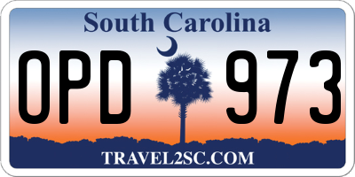 SC license plate OPD973