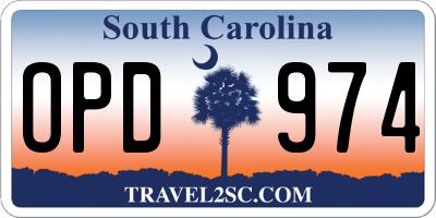 SC license plate OPD974