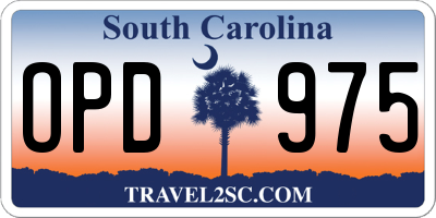 SC license plate OPD975