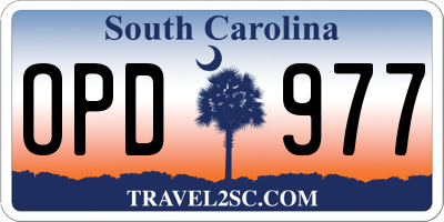 SC license plate OPD977
