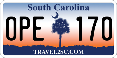 SC license plate OPE170