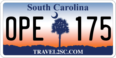 SC license plate OPE175