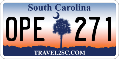 SC license plate OPE271
