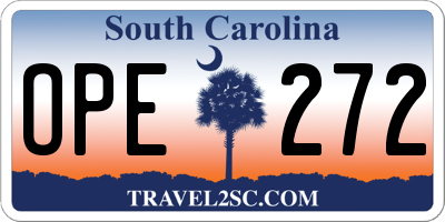 SC license plate OPE272