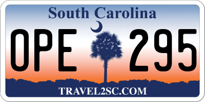 SC license plate OPE295